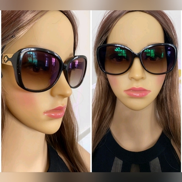 Authentic LOUIS VUITTON Brown Glitter Frame Heather Strass Sunglasses, Tortoise - Picture 2 of 16